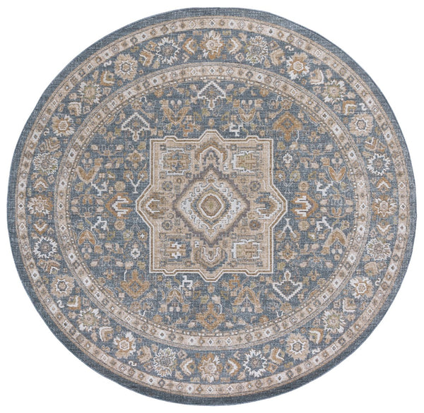 Safavieh Finley Stunning Power Loomed Rug In Elegant Traditional Style For Timeless Home Décor Appeal Blue ,Beige Polyester Fin328m-4