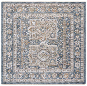 Safavieh Finley Traditional Runner Rug - Power Loomed Polyester, Elegant Design For Hallways And Bedrooms Blue ,Beige Polyester Fin328m-7sq