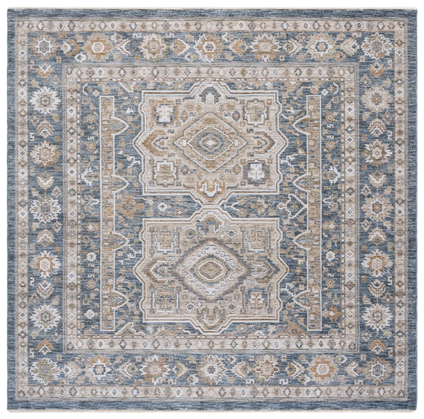 Safavieh Finley Traditional Runner Rug - Power Loomed Polyester, Elegant Design For Hallways And Bedrooms Blue ,Beige Polyester Fin328m-7sq
