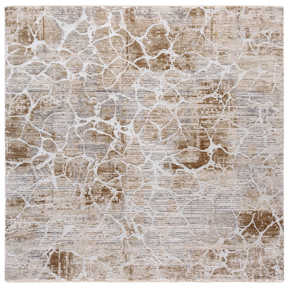 Safavieh Finley Modern Area Rug - Elegant Runner For Hallways & Living Rooms, Soft Polyester, Turkish Craftsmanship Beige ,Ivory Polyester Finm330b-7sq