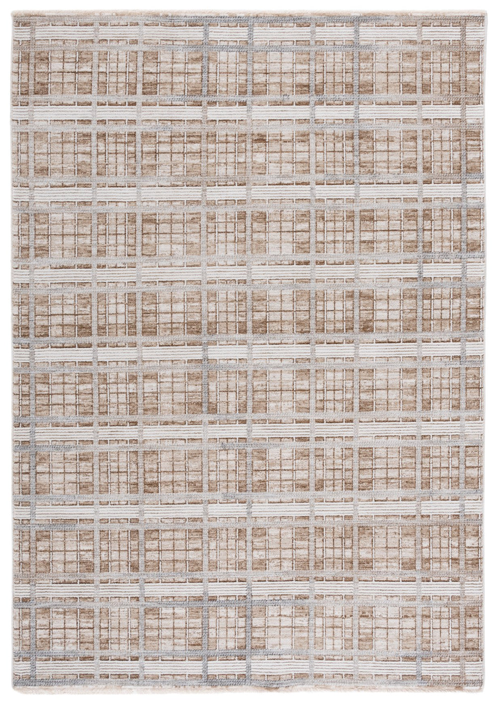 Safavieh Finley Modern Area Rug - Elegant Neutral Design For Hallways And Entryways, Crafted In Turkey Beige ,Grey Polyester Finm334b-7r