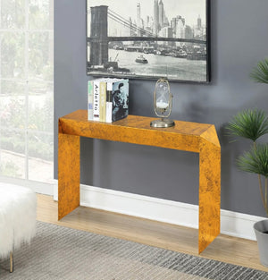 Pasargad Home Katya Gold Foil Console Table - Bold Modern Design For Stunning Living Room Style Gold Iron Prr-039gl