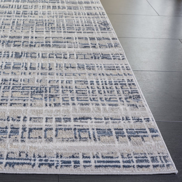 Safavieh Flint Low-Profile Blue & Gray Area Rug 5'3"X7'6" — Power-Loomed Turkey, Stain-Resistant, Modern Elegance FIT400M-5