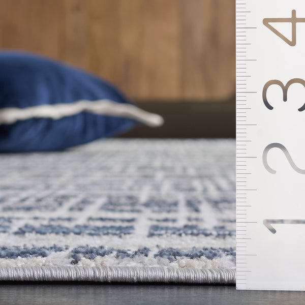 Safavieh Flint Low-Profile Blue & Gray Area Rug 5'3"X7'6" — Power-Loomed Turkey, Stain-Resistant, Modern Elegance FIT400M-5