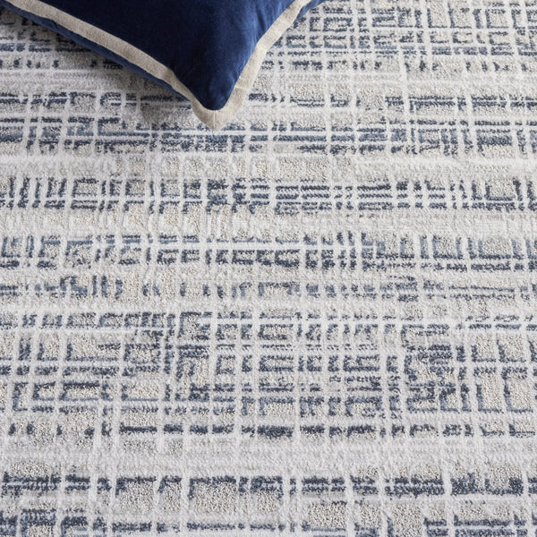 Safavieh Flint Low-Profile Blue & Gray Area Rug 5'3"X7'6" — Power-Loomed Turkey, Stain-Resistant, Modern Elegance FIT400M-5