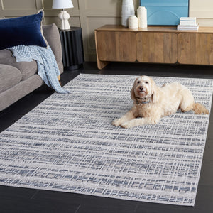 Safavieh Flint Low-Profile Blue & Gray Area Rug 5'3"X7'6" — Power-Loomed Turkey, Stain-Resistant, Modern Elegance FIT400M-5