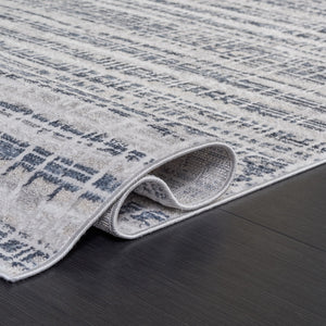 Safavieh Flint Low-Profile Blue & Gray Area Rug 5'3"X7'6" — Power-Loomed Turkey, Stain-Resistant, Modern Elegance FIT400M-5