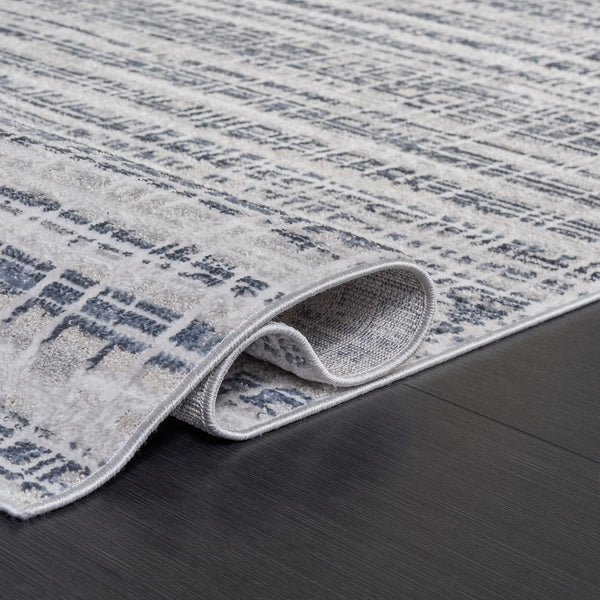 Safavieh Flint Low-Profile Blue & Gray Area Rug 5'3"X7'6" — Power-Loomed Turkey, Stain-Resistant, Modern Elegance FIT400M-5
