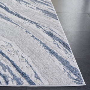 Safavieh Flint Low-Profile Area Rug 5'3"X7'6" Blue Gray — Power-Loomed Turkey, Durable Jute-Latex Backing, Modern Serenity FIT402M-5