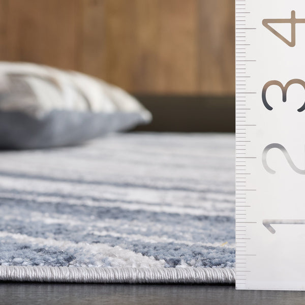 Safavieh Flint Low-Profile Area Rug 5'3"X7'6" Blue Gray — Power-Loomed Turkey, Durable Jute-Latex Backing, Modern Serenity FIT402M-5