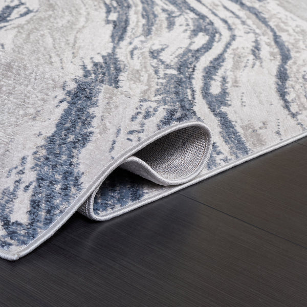 Safavieh Flint Low-Profile Area Rug 5'3"X7'6" Blue Gray — Power-Loomed Turkey, Durable Jute-Latex Backing, Modern Serenity FIT402M-5