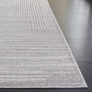 Safavieh Flint Low-Profile Grey Ivory Area Rug 5'3"X7'6" - Durable Power-Loomed Turkey, Stain-Resistant Modern Blend FIT404F-5