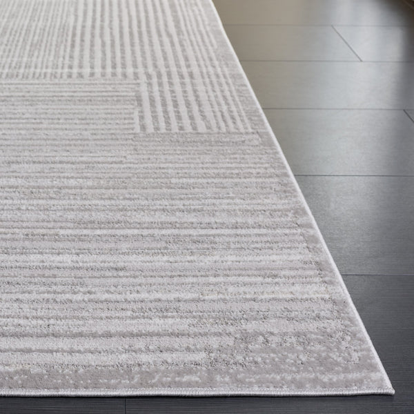 Safavieh Flint Low-Profile Grey Ivory Area Rug 5'3"X7'6" - Durable Power-Loomed Turkey, Stain-Resistant Modern Blend FIT404F-5