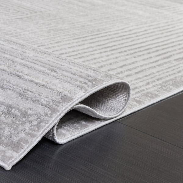 Safavieh Flint Low-Profile Grey Ivory Area Rug 5'3"X7'6" - Durable Power-Loomed Turkey, Stain-Resistant Modern Blend FIT404F-5