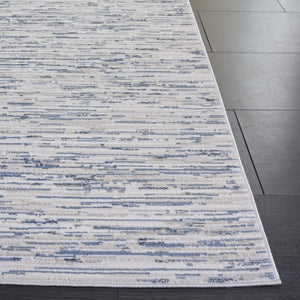 Safavieh Flint Low-Profile Area Rug 5'3" X 7'6" Blue-Grey Seamless Modern Pattern, Power-Loomed Durable Comfort FIT406M-5