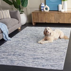 Safavieh Flint Low-Profile Area Rug 5'3" X 7'6" Blue-Grey Seamless Modern Pattern, Power-Loomed Durable Comfort FIT406M-5