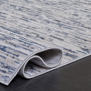 Safavieh Flint Low-Profile Area Rug 5'3" X 7'6" Blue-Grey Seamless Modern Pattern, Power-Loomed Durable Comfort FIT406M-5