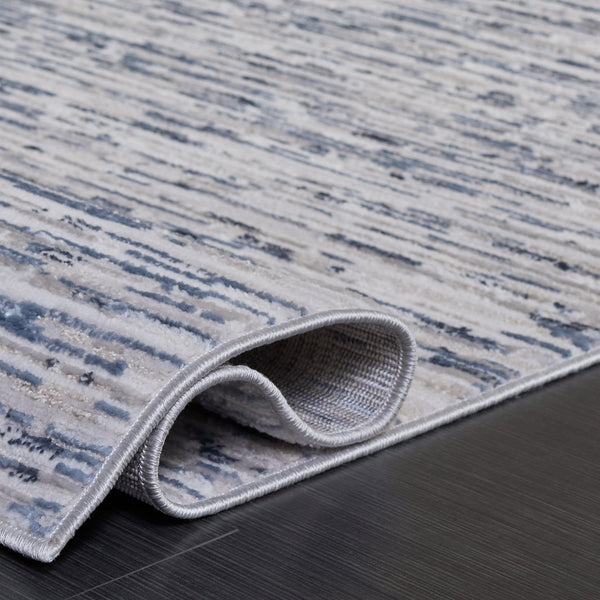 Safavieh Flint Low-Profile Area Rug 5'3" X 7'6" Blue-Grey Seamless Modern Pattern, Power-Loomed Durable Comfort FIT406M-5