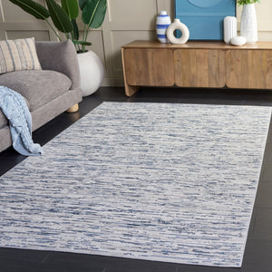 Safavieh Flint Low-Profile Area Rug 5'3" X 7'6" Blue-Grey Seamless Modern Pattern, Power-Loomed Durable Comfort FIT406M-5