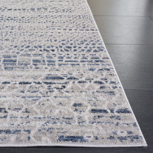 Safavieh Flint 5'3"X7'6" Grey/Blue Low-Profile Rug – Power-Loomed Turkey, 1/4" Pile, Durable Polyester Blend FIT410F-5
