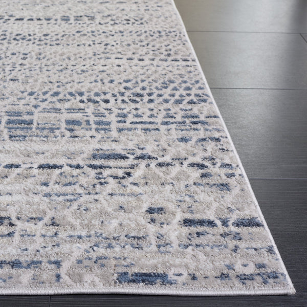 Safavieh Flint 5'3"X7'6" Grey/Blue Low-Profile Rug – Power-Loomed Turkey, 1/4" Pile, Durable Polyester Blend FIT410F-5