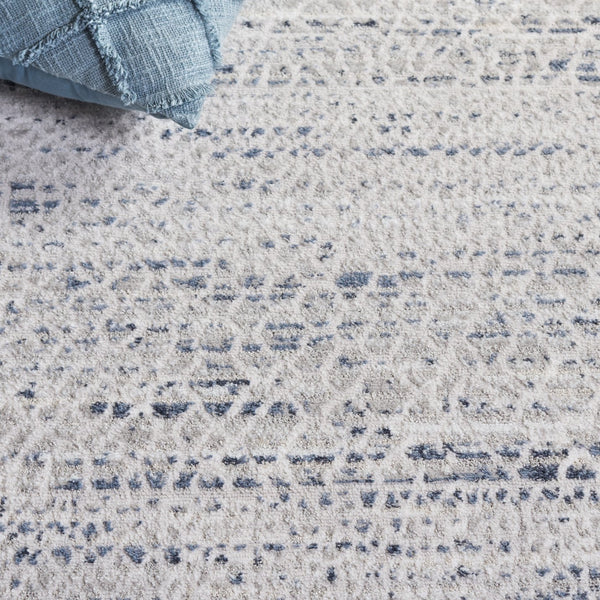 Safavieh Flint 5'3"X7'6" Grey/Blue Low-Profile Rug – Power-Loomed Turkey, 1/4" Pile, Durable Polyester Blend FIT410F-5