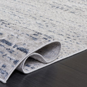 Safavieh Flint 5'3"X7'6" Grey/Blue Low-Profile Rug – Power-Loomed Turkey, 1/4" Pile, Durable Polyester Blend FIT410F-5