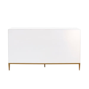 Pasargad Home Pearl Collection Ivory Sideboard - Luxurious 4-door Cabinet With Glamorous Accents Ivory Wood Finish Pph-m4