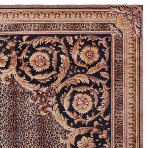 Safavieh Florence Luxurious Hand-knotted Wool Area Rug With Captivating Leopard Print And Floral Border Design Assorted Wool Pile Fl01a-8sq