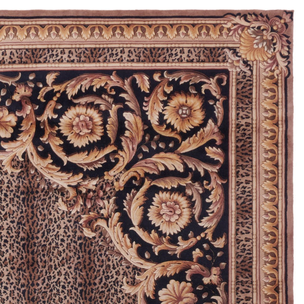 Safavieh Florence Luxurious Hand-knotted Wool Area Rug With Captivating Leopard Print And Floral Border Design Assorted Wool Pile Fl01a-8sq