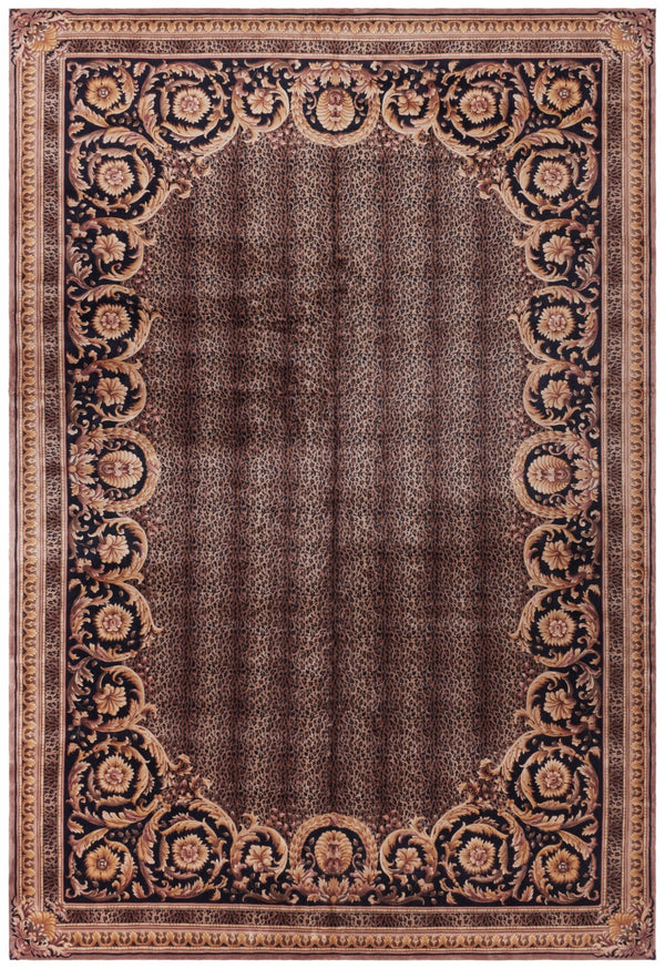 Safavieh Florence Luxurious Hand-knotted Wool Area Rug With Captivating Leopard Print And Floral Border Design Assorted Wool Pile Fl01a-8sq