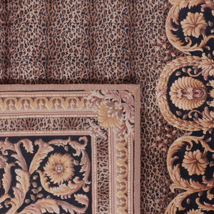 Safavieh Florence Luxurious Hand-knotted Wool Area Rug With Captivating Leopard Print And Floral Border Design Assorted Wool Pile Fl01a-8sq