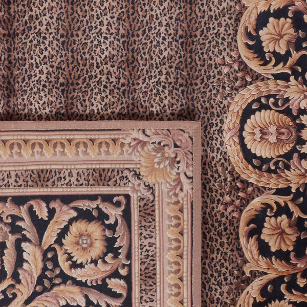 Safavieh Florence Luxurious Hand-knotted Wool Area Rug With Captivating Leopard Print And Floral Border Design Assorted Wool Pile Fl01a-8sq