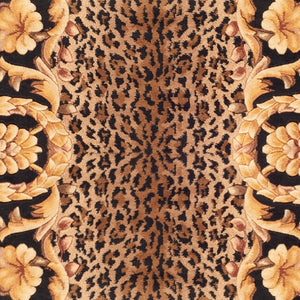 Safavieh Florence Luxurious Hand-knotted Wool Area Rug With Captivating Leopard Print And Floral Border Design Assorted Wool Pile Fl01a-8sq