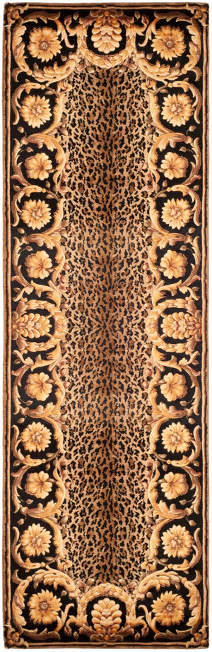 Safavieh Florence Luxurious Hand-knotted Wool Area Rug With Captivating Leopard Print And Floral Border Design Assorted Wool Pile Fl01a-8sq