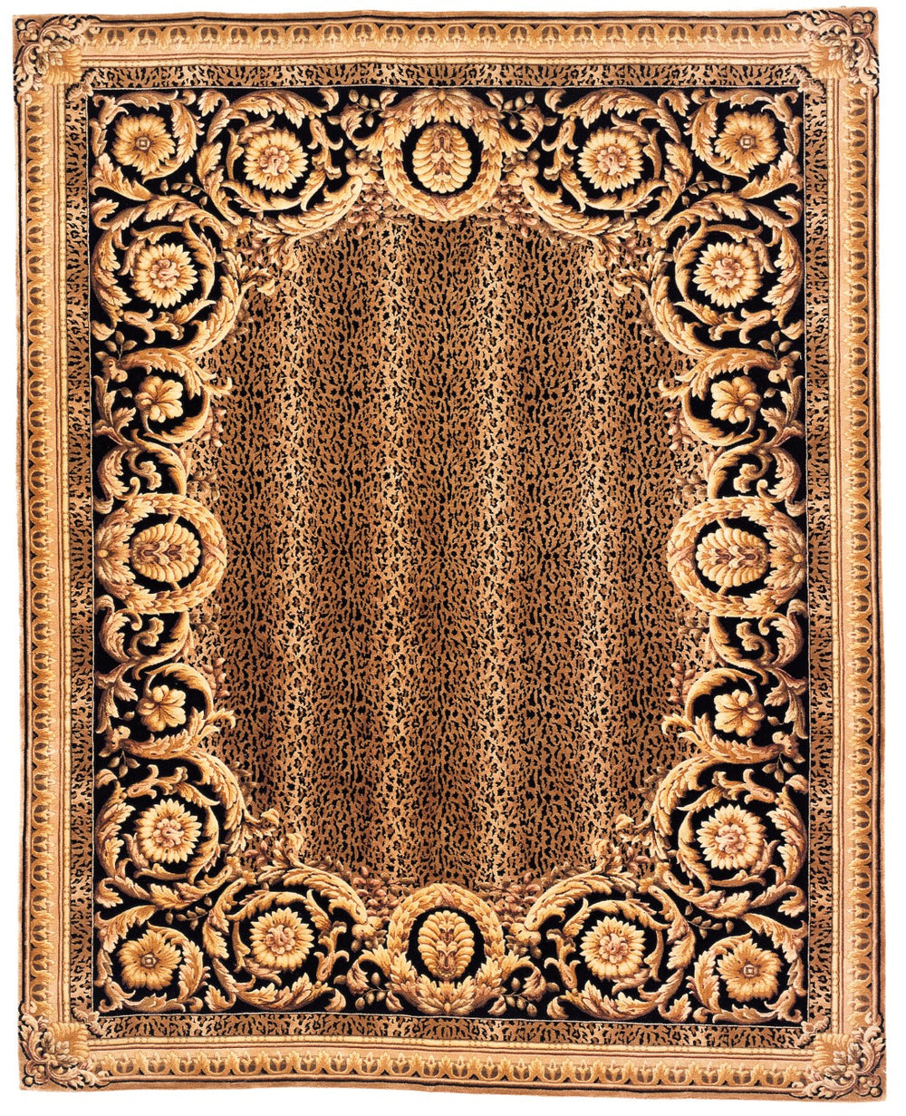 Safavieh Florence Luxurious Hand-knotted Wool Area Rug With Captivating Leopard Print And Floral Border Design Assorted Wool Pile Fl01a-8sq