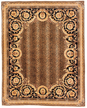 Safavieh Florence Luxurious Hand-knotted Wool Area Rug With Captivating Leopard Print And Floral Border Design Assorted Wool Pile Fl01a-8sq