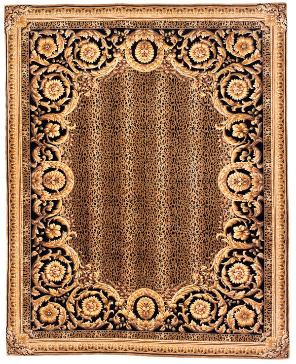 Safavieh Florence Luxurious Hand-knotted Wool Area Rug With Captivating Leopard Print And Floral Border Design Assorted Wool Pile Fl01a-8sq