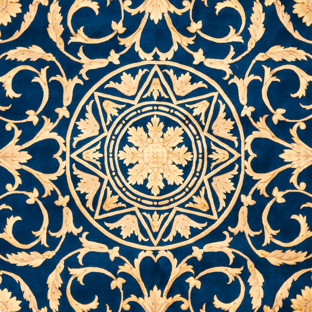 Safavieh Florence 8' X 10' Hand-knotted Wool Area Rug In Navy And Black – Luxurious Elegance For Any Room Navy ,Black Wool Pile Fl06a-8