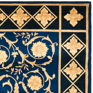 Safavieh Florence 8' X 10' Hand-knotted Wool Area Rug In Navy And Black – Luxurious Elegance For Any Room Navy ,Black Wool Pile Fl06a-8