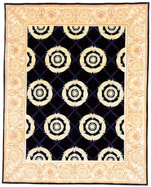 Safavieh Florence Hand-knotted Wool Area Rug - Luxurious Navy And Cream Design For Timeless Home Elegance Assorted Wool Pile Fl09a-8