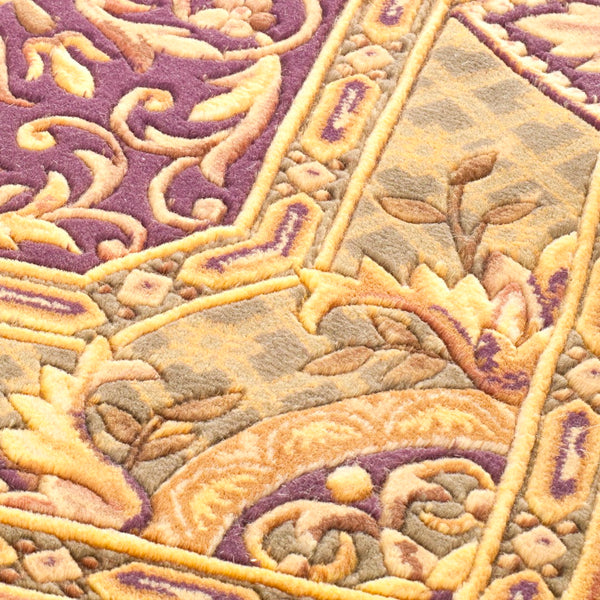 Safavieh Florence Luxurious Hand-knotted Area Rug - Elegant Floral Design In Deep Purples And Rich Golds Assorted Wool Pile Fl10a-8r