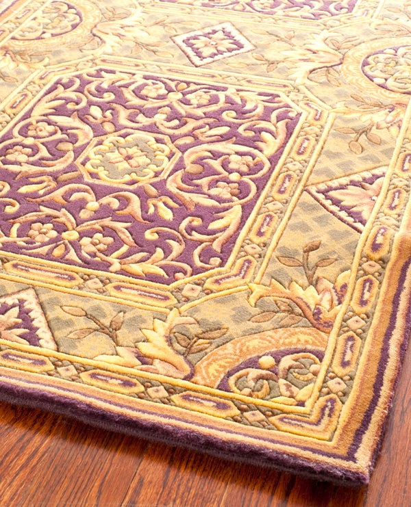 Safavieh Florence Luxurious Hand-knotted Area Rug - Elegant Floral Design In Deep Purples And Rich Golds Assorted Wool Pile Fl10a-8r