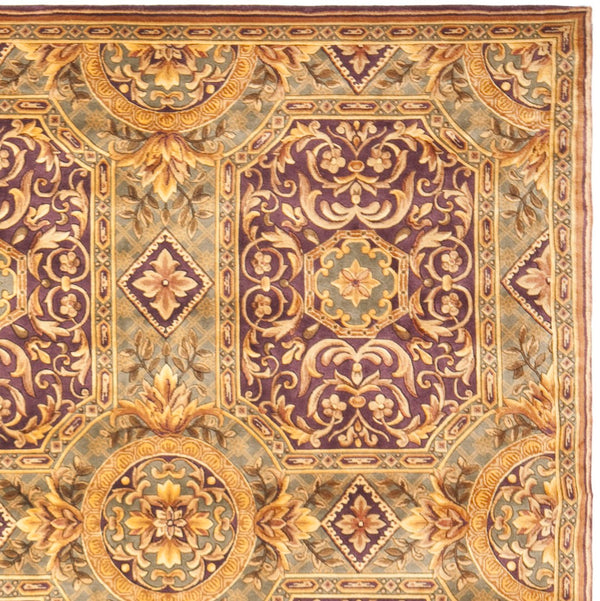 Safavieh Florence Luxurious Hand-knotted Area Rug - Elegant Floral Design In Deep Purples And Rich Golds Assorted Wool Pile Fl10a-8r