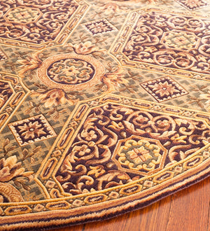 Safavieh Florence Luxurious Hand-knotted Area Rug - Elegant Floral Design In Deep Purples And Rich Golds Assorted Wool Pile Fl10a-8r