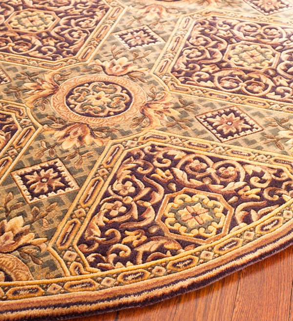 Safavieh Florence Luxurious Hand-knotted Area Rug - Elegant Floral Design In Deep Purples And Rich Golds Assorted Wool Pile Fl10a-8r