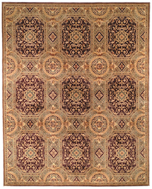 Safavieh Florence Luxurious Hand-knotted Area Rug - Elegant Floral Design In Deep Purples And Rich Golds Assorted Wool Pile Fl10a-8r