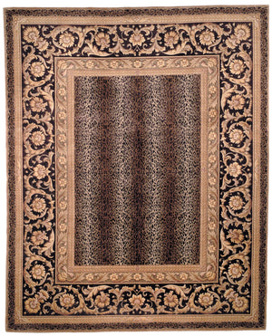Safavieh Florence Hand-knotted Wool Area Rug - Luxurious Leopard Print With Floral Border For Timeless Elegance Assorted Wool Pile Fl11a-8sq