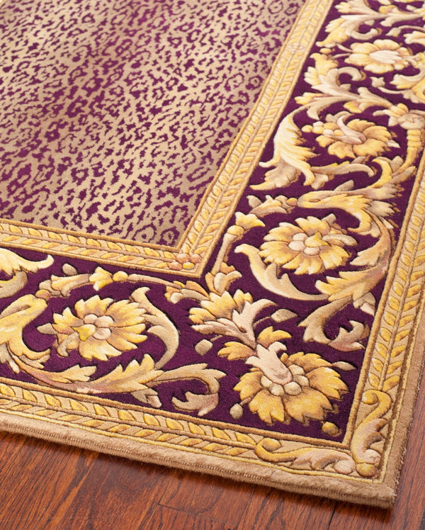 Safavieh Florence Hand-knotted Wool Area Rug - Luxurious Leopard Print With Floral Border For Timeless Elegance Assorted Wool Pile Fl11c-8sq