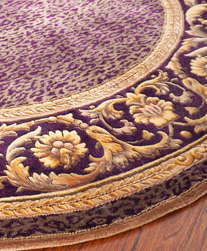 Safavieh Florence Hand-knotted Wool Area Rug - Luxurious Leopard Print With Floral Border For Timeless Elegance Assorted Wool Pile Fl11c-8sq